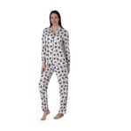 Effort Kadın Siyah Pamuklu Uzun Kollu Önden Düğmeli Pijama Takımı, 2XL, EF2442-198IGP101382