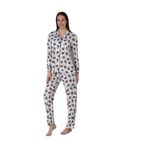 Effort Kadın Siyah Pamuklu Uzun Kollu Önden Düğmeli Pijama Takımı, M, EF2442-198IGP101379
