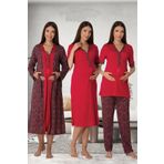 Effort Kadın Vişne Hamile Lohusa Sabahlıklı Gecelik Ve Pijama Set, L, EF8056EFR-19804IGP270793