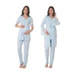 Effort Mavi Kadın Hamile Lohusa Sabahlıklı Kısa Kollu Pijama Takımı 9014, M, Effortt9014-19804IGP27193399