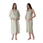 Effort Yeşil Kadın Hamile Lohusa Sabahlıklı Askılı Gecelik Takımı, 2XL, S9035EF-19804IGP27192880