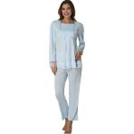 Effortt 2015 Mavi Renk Dantelli Lohusa Pijama Takımı
