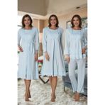 Effortt 2020 Mavi Renk Sabahlıklı Gecelikli Hamile Pijama Takımı