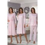 Effortt 2020 Pembe Renk Sabahlıklı Gecelikli Hamile Pijama Takımı