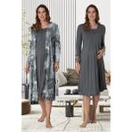 Effortt 9045 Gri Renk Sabahlıklı Kadın Hamile Gecelik