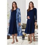 Effortt 9045 Lacivert Renk Sabahlıklı Kadın Hamile Gecelik