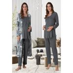 Effortt Füme Sabahlıklı Hamile Lohusa Pijama Takımı - XL