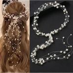 Eflamel Design Kristal Taşlı Beyaz Zarif Ful Incili Gelin Tacı Saç Aksesuarı Nişan,nikah,düğün,kına Saç Aksesuarı