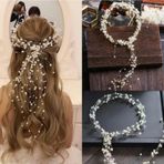 Eflamel Design Kristal Taşlı Incili Gelin Tacı Saç Aksesuarı Nişan , Düğün , Kına , Nikah Tacı Saç Aksesuarı