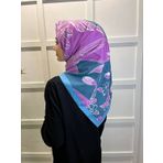 Eflatun 00749 Mentol Scarf Dijital Baskı Tomurcuk Desen Rayon Eşarp