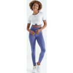 Eflatun Logo Baskı Detaylı Yüksek Bel Dalgıç Kumaş Slim Fit Kadın Tayt - 94627