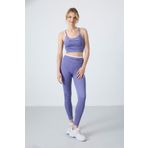 Eflatun Polyester Esnek Standart Fit Performans Kadın Tayt Takım - 95333