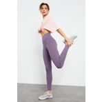 Eflatun Yüksek Bel Toparlayıcı Slim Fit Dar Paça Kadın Tayt - 94011 | L