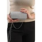 Efnanstore Gümüş Simli Abiye Çanta Pörtföy Çanta Clutch Çanta
