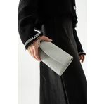 efnanstore Kadın Simli Gümüş Mini Kutu Omuz Çantası Abiye Çanta