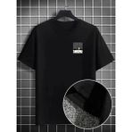 Efnaz Style Erkek Dağ Grafikli Tişört, Yaz Için Büyük Beden Rahat T-Shirt - Siyah - XL