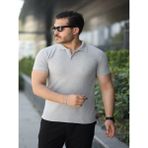 Efnaz Style Erkek Kısa Kollu Yakalı Tişört - Gri - XL