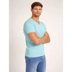 Efnaz Style Erkek T-Shirt V Yaka Slim Fit Dar Kesim Likralı Tişört Günlük Basic Body - Turkuvaz - Turkuaz