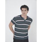 Efnaz Style Erkek Yakalı Slim Fit Dokuma Çizgili T-Shirt - Haki