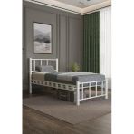 Efon Zambak Ferforje Metal Karyola Beyaz 100X200cm