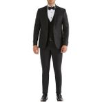 Efor Black 034 Slim Fit Yelekli Çıkarılabilir Saten Yaka Siyah Damatlık Smokin Takım - 50 - 6 Drop