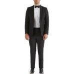 Efor Black 037 Slim Fit Çıkarılabilir Saten Yaka Siyah Damatlık Smokin Takım - 58 - 4 Drop