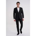 Efor Comfort Fit Mono Yaka Torba Cep Esnek Yünlü Siyah Spor Takım Elbise Tk 931 - 6 Drop - 58