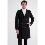 Efor Erkek Comfor Fit Rahat Kalıp Yünlü Siyah Palto PLT 090 - 44