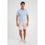 Efor Erkek Comfort Fit Esnek Pamuk Düğmeli Mavi Polo Yaka Tişört Ts 886 - 4XL