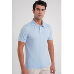 Efor Erkek Comfort Fit Esnek Pamuk Düğmeli Mavi Polo Yaka Tişört Ts 886 - XL