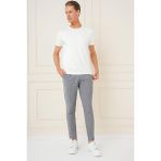 Efor Erkek Comfort Fit Gofre Kumaş Pileli Pamuk Casual Gri Pantolon P 1148 - 3XL