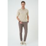 Efor Erkek Comfort Fit Polo Yaka Pamuklu Kısa Kol Casual Bej Triko Tişört Tr 880 - 4XL