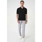 Efor Erkek Comfort Fit Polo Yaka Pamuklu Kısa Kol Casual Siyah Triko Tişört Tr 880 - 2XL