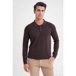 Efor Erkek Comfort Fit Rahat Kalıp Kahverengi Triko Kazak TR 892 - 2XL