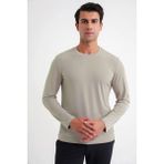 Efor Erkek Comfort Fit Rahat Kalıp Pamuklu Uzun Kollu Bej Tişört TS 917