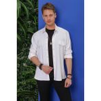 Efor Erkek G 1551 Slim Fit Beyaz Klasik Gömlek - 2XL