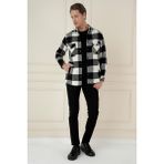 Efor Erkek G 1579 Slim Fit Siyah-Beyaz Klasik Gömlek - Siyah - Beyaz
