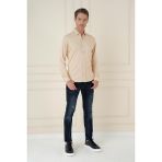 Efor Erkek G 1583 Slim Fit Bej Klasik Gömlek