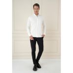 Efor Erkek G 1583 Slim Fit Ekru / Kırık Beyaz Klasik Gömlek - 2XL