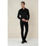 Efor Erkek G 1583 Slim Fit Siyah Klasik Gömlek - 4XL