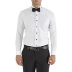 Efor Erkek GK 322 Slim Fit Ata Yaka Beyaz Damatlık Smokin Gömlek GK 322 - 2XL