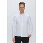 Efor Erkek GK 664 Slim Fit Beyaz Klasik Gömlek - 2XL