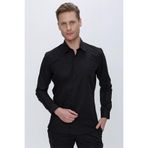 Efor Erkek GK 665 Slim Fit Siyah Klasik Gömlek