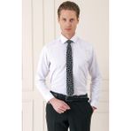 Efor Erkek Gk 718 Slim Fit Dokulu Pamuklulu Klasik Beyaz Gömlek