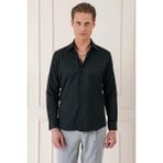 Efor Erkek Gk 718 Slim Fit Dokulu Pamuklulu Klasik Siyah Gömlek