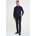 Efor Erkek Slim Fit %100 Pamuk Non Iron Kumaş Kolay Ütülenebilir Lacivert Gömlek Gk 734