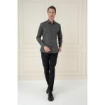 Efor Erkek Slim Fit Baskılı %100 Pamuklu Spor Siyah Gömlek G 1587 - 2XL