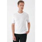 Efor Erkek Slim Fit Bisiklet Yaka Kısa Kol Beyaz Triko Kazak Tr 869 - XL