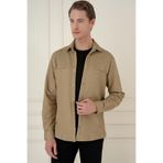Efor Erkek Slim Fit Camel Kahverengi Klasik Gömlek Ceket G 1581