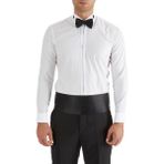 Efor Erkek Slim Fit Duble Manşet Gizli Düğme Ata Yaka Beyaz Damatlık Smokin Gömlek Gk 362 - 2XL